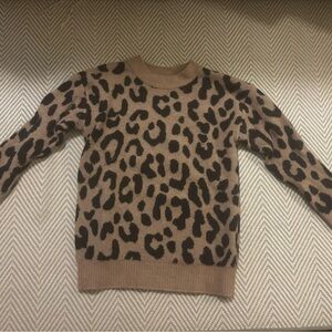 J. Crew Leopard Print Brown Sweater